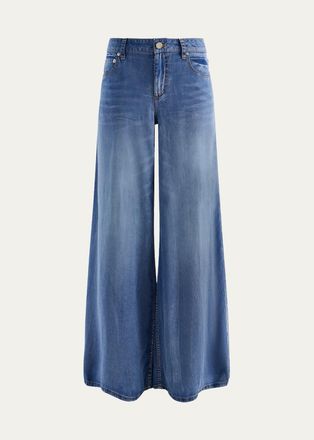 Alice & Olivia Sidney Ultra Wide-Leg Jeans