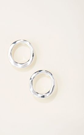 Fat Face FatFace Silver Tone Hammered Circle Stud Earrings