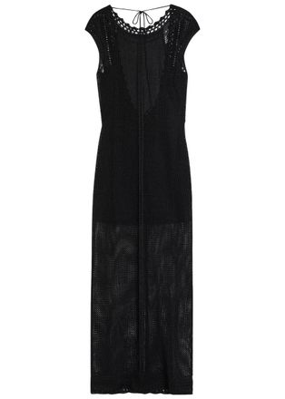 Isabel Marant Metaya Bead-embellished Crochet Maxi Dress - Black - 38 (UK10 / S)
