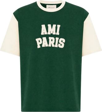 Ami Logo T-shirt - Heren - T-shirts - Groen - M - Katoen - Tops