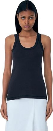 Christophe Lemaire Rib Tank Top - Dames - Tops zonder mouwen - Zwart - XS - Katoen - Tops