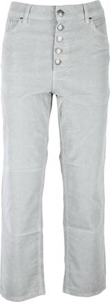 Dondup Koons Broeken - Dames - Straight fit broeken - Grijs - W30 - Katoen - Broeken