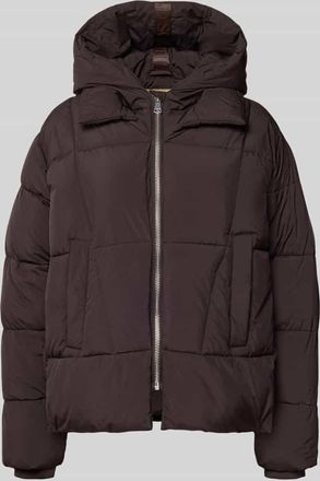 Smith & Soul Steppjacke mit Kapuze und Reißverschluss in Dunkelbraun, Größe XXL