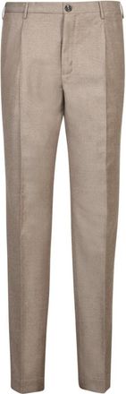 Incotex Beige Wol Tapered Fit Broek - Heren - Nette broeken - Beige - XL - Wol - Broeken