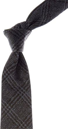 Canali Green & Grey Squares/Check Reversible Silk Tie