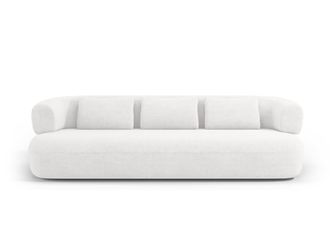 MICADONI Sof&aacute; 4 plazas de tejido boucl&eacute; marfil