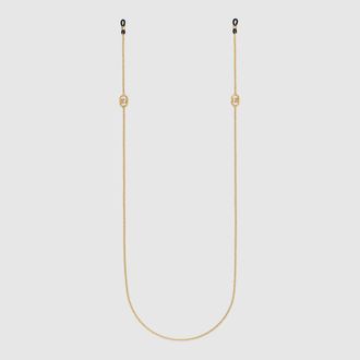 Gucci Interlocking Glasses Chain, Gold-toned metal, Gold-toned metal