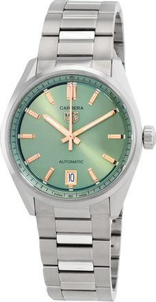 Tag Heuer Pre-owned Tag Heuer Carrera GMT Automatic Green Dial Unisex Watch WBN2312.BA0001