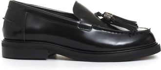 Poesie Veneziane Zwarte Kwast Loafer Schoenen - Dames - Loafers - Zwart - 36 EU - Leer - Schoenen