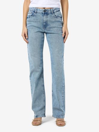 Noisy May High-waist-Jeans NOISY MAY NMMONICA HW STRAIGHT JEAN AZ359LB NOOS, Damen, Gr. 25, L&auml;nge 30, blau (light blau denim), Denim/Jeans, Obermaterial: 99% Ba