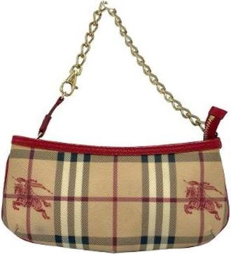 Burberry Pre-owned Mini Bags, female, Beige, Size: ONE SIZE Pre-owned Nova Check Shadow Horse Handbag