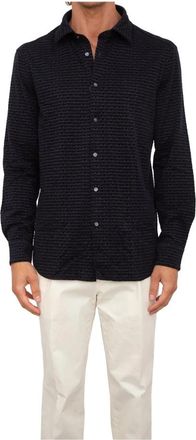 Emporio Armani Zwart Overhemd Klassieke Stijl - Heren - Zakelijke Overhemden - Zwart - 3XL - Katoen - Overhemden