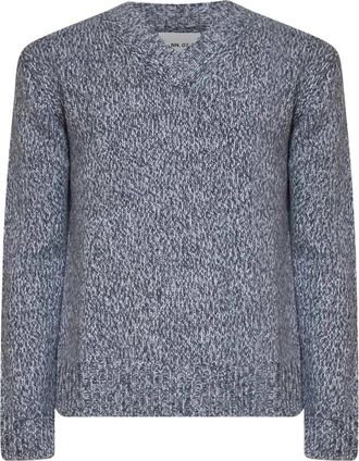 Nn.07 Flint V-Neck Sweater - Heren - V-hals truien - Grijs - XL - Wol - Truien & Vesten