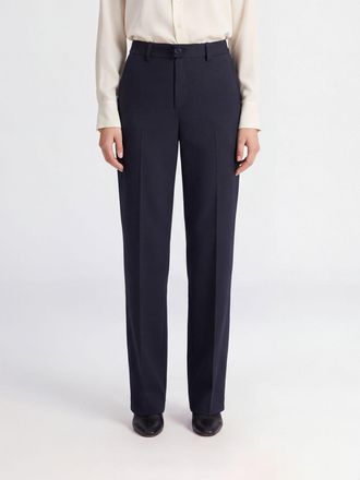 BRIGLIA 1949 Straight-Leg Wool Blend Trousers with Mid-Rise Waist