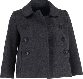 Comme Des Gar&ccedil;ons Comme des Gar&ccedil;ons kort jasje met dubbele rij knopen van grijze wol