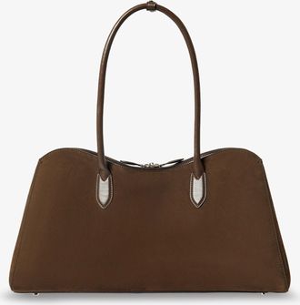 Stella McCartney Womens Vegan Suede Handbag Brown Polyamide Handbags Hand Bags