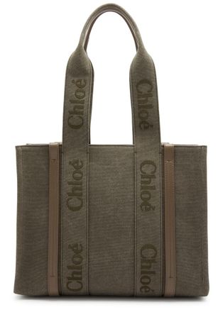 Chlo&eacute; Woody Medium Canvas Tote - Khaki - One Size