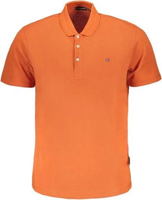 Napapijri Oranje Geborduurd Poloshirt - Heren - Polos - Oranje - M - Katoen - Tops