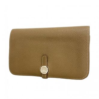 Herm&egrave;s Etoupe Gray Togo Leather Long Wallet (Bi-Fold) (Pre-Owned)