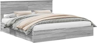 vidaXL Cama Con Almacenamiento Con Cabecera Gris Sonoma 180 X 200 Cm Vidaxl