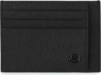Piquadro Slanke Kaarthouder Pouch - Heren - Portefeuilles - Zwart - ONE Size - Leer - Accessoires