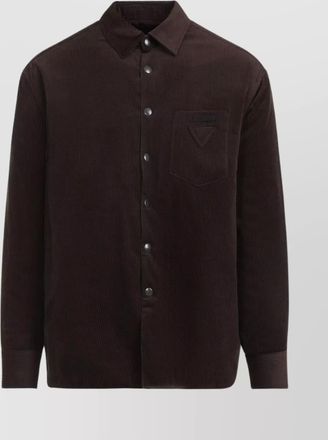 Prada long sleeve corduroy shirt chest pocket