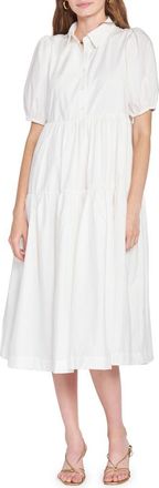 En Saison Poplin Midi Shirtdress in Off White at Nordstrom, Size Large