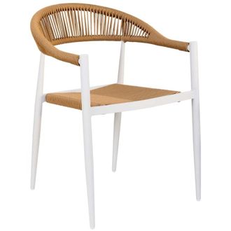 Wanderlust Deco Silla de ratan sint&eacute;tico marr&oacute;n 56x60x78