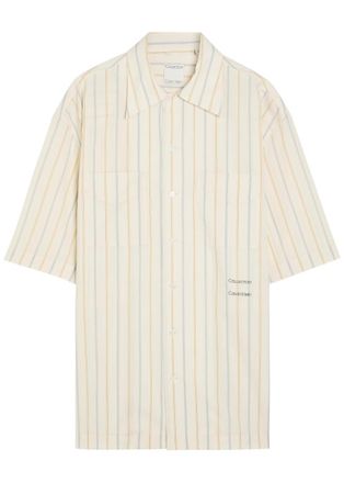 Calvin Klein Nathaniel Striped Woven Shirt - Off White - 52 (IT52 / XL)