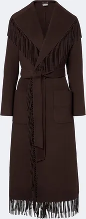 SIMKHAI Fringed wool-blend coat