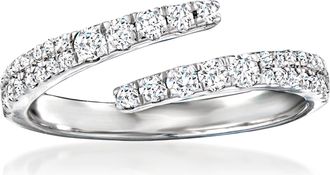 Ross-Simons Diamond Bypass Ring in Sterling Silver