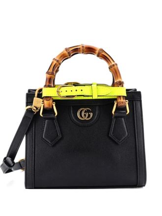 Gucci Borsa a tracolla Diana NM Bamboo mini in pelle con manico - Nero