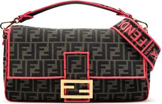 Fendi 2010-2025 Medium Zucca Canvas Fluo Trim Baguette satchel - Bruin