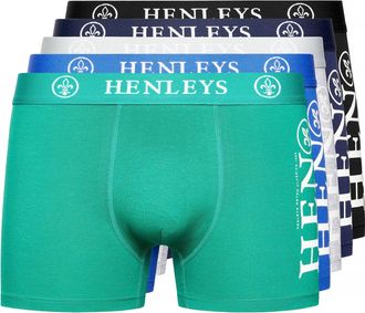 Henleys Heren Kelmack Marl Boxershorts (Set van 5) (Veelkleurig)