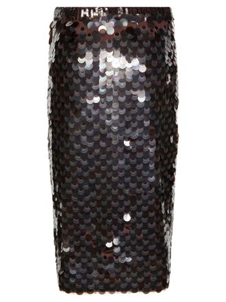 P.A.R.O.S.H. High Waisted Sequin Midi Skirt