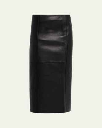 A.L.C. Marta Leather Midi Skirt