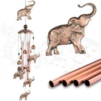 OEM Campanelli A Vento Vintage In Metallo Con Elefante - Decorazione Da Parete O Da Giardino Per La Mamma, Suono Delicato E Design Senza Tempo