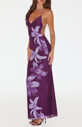 Tiger Mist Orielle Floral Maxi Dress in Purple Orchid at Nordstrom, Size Xx-Small