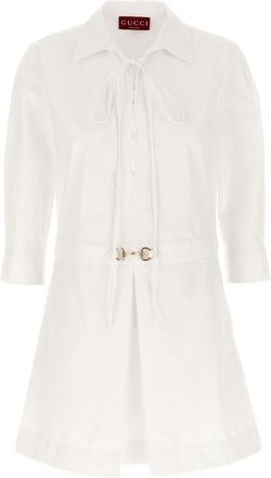 Gucci White Cotton Short Womens Dress