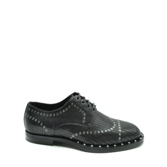 Dolce & Gabbana Zakelijke Veterschoenen - Heren - Nette schoenen - Zwart - 40 EU - Leer - Schoenen