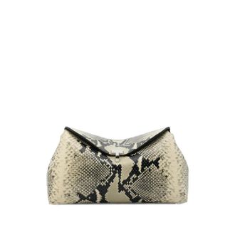 Toteme Bolso de mano T-Lock con grabado de pit&oacute;n - Bags - Mujer - Beige - ONE SIZE