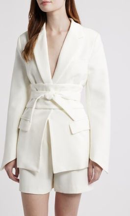 Odd Muse The Ultimate Muse Belted Blazer in White at Nordstrom, Size X-Large