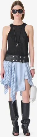 Iro Umby Skirt in Blue Left Bank Stripe at Nordstrom, Size 40