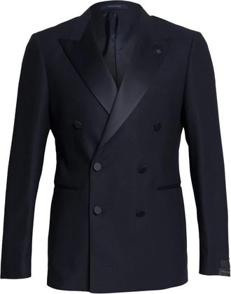 Tagliatore Double-Breasted Tuxedo Suit - Heren - Blazers - Blauw - XL - Wol - Jassen