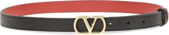 Valentino Garavani Womens Reversible Vlogo Signature Belt Nero-Rouge Pur Calf Leather Bos Taurus E Braces Nero/rouge