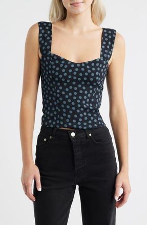 Reformation Hester Crepe Top in Cosmic Dot at Nordstrom, Size 10