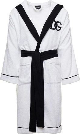 Dolce & Gabbana Terry Katoenen Badjas - unisex - Badjassen - Wit - L - Katoen - Nachtkleding
