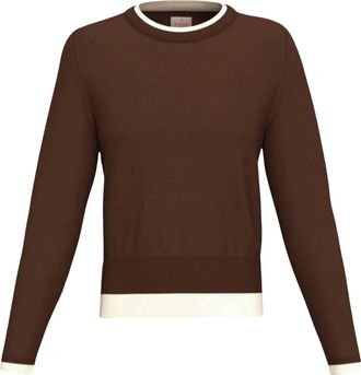 Emme Di Marella Emme DI Marella - Prugna Ronde hals gebreide trui - Dames - Truien - Bruin - Maat: M Wol