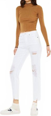 Kancan High Rise Slim Straight Jeans In White