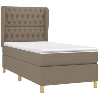 vidaXL Vidaxl - Cama Box Spring Con Colch&oacute;n Tela Gris Taupe 100x200 Cm
